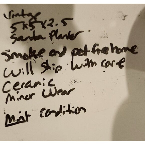 Vintage Mcm Santa Claus Boot Ceramic Planter Holiday Decor - Picture 9 of 9